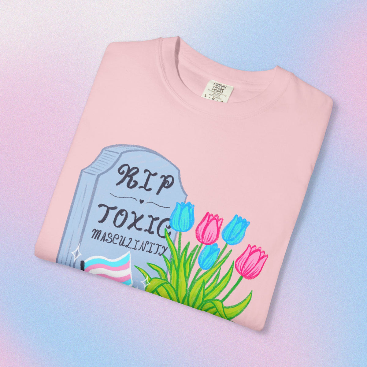 "R.I.P Toxic Masculinity" Trans Pride Graveyard Tee