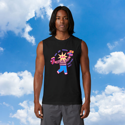 "You Are Worth Fighting For!" LGBTQIA+ Pride Ally Muscle Tank