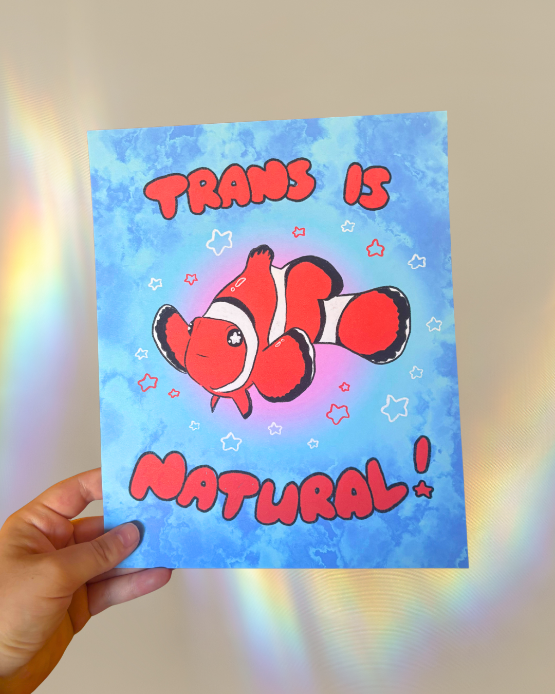 "Trans is Natural!" Clownfish 8x10" Art Print