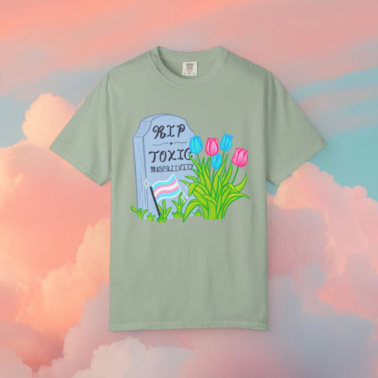 "R.I.P Toxic Masculinity" Trans Pride Graveyard Tee
