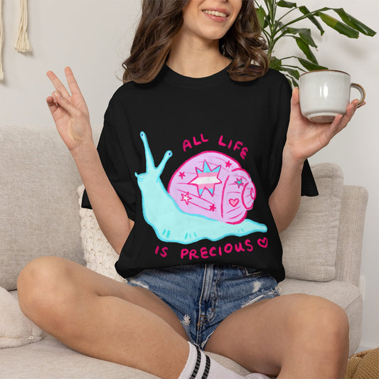 "All Life is Precious" Trans LGBTQ+ Pride Snail T-Shirt