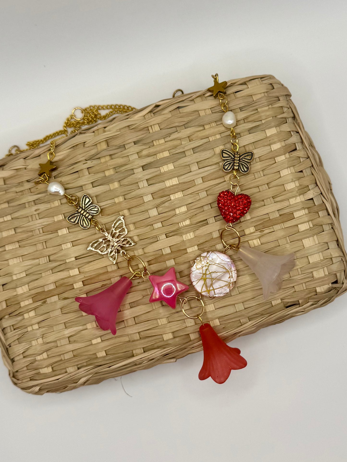 Shades of Red Tulip Necklace