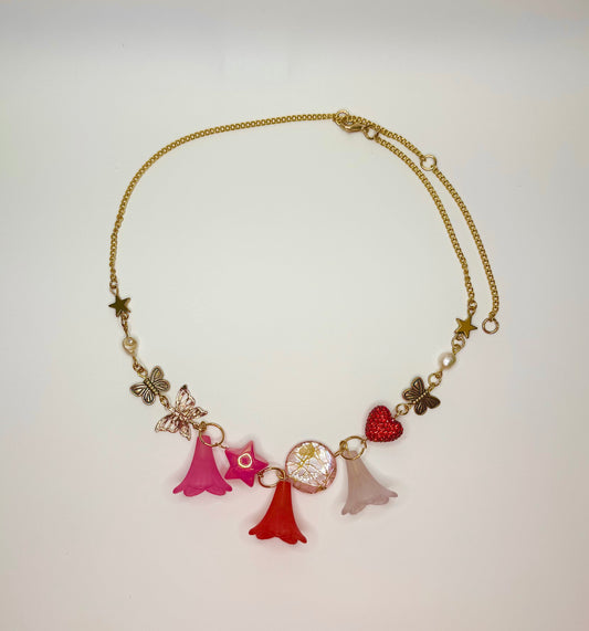 Shades of Red Tulip Necklace