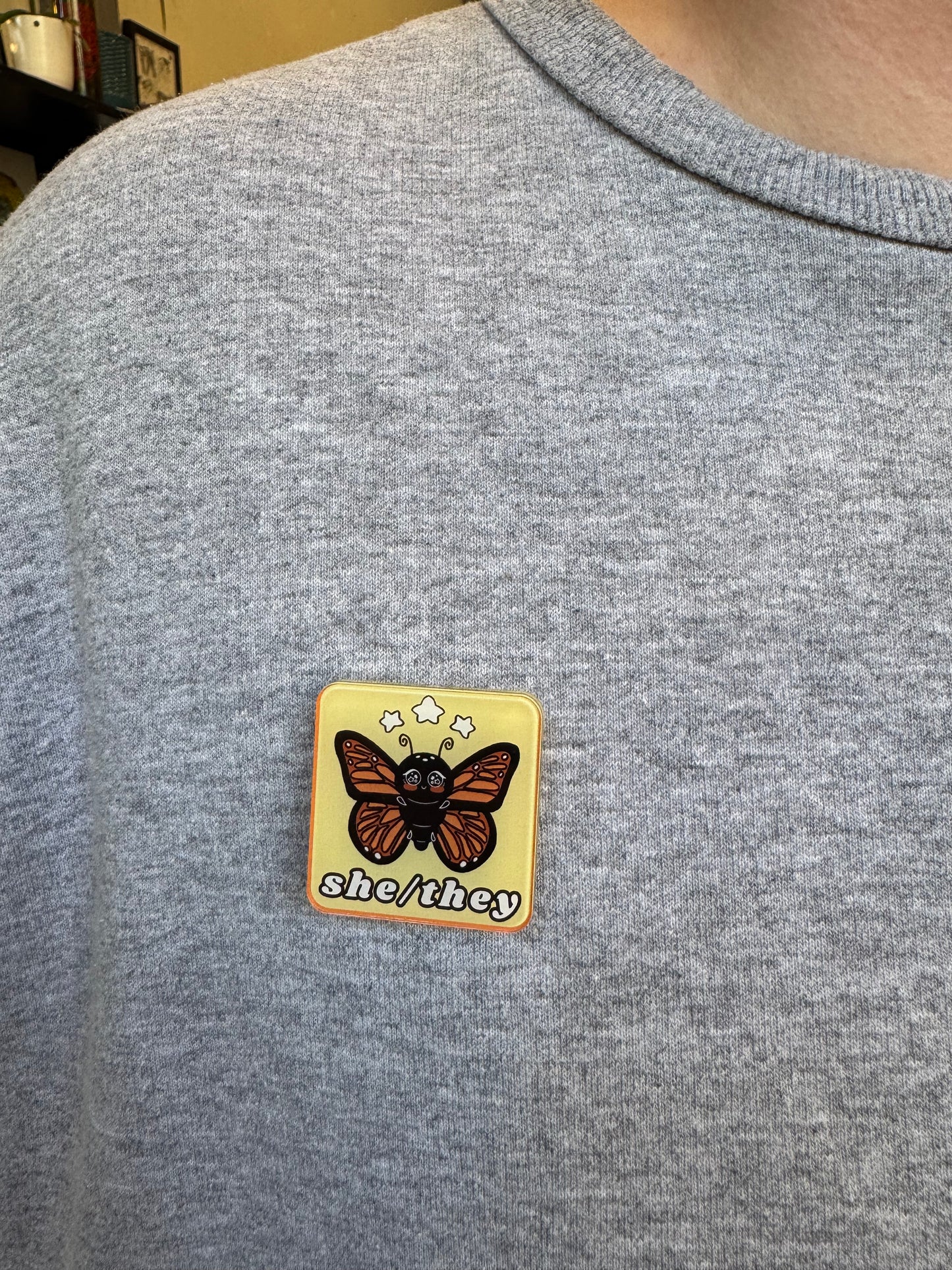 Bug Acrylic Pronoun Pins