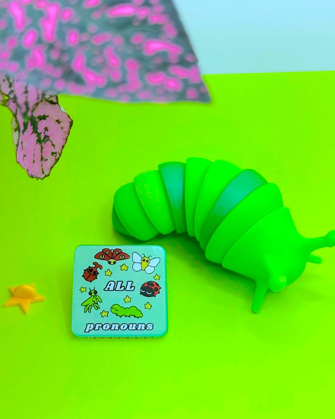 Bug Acrylic Pronoun Pins