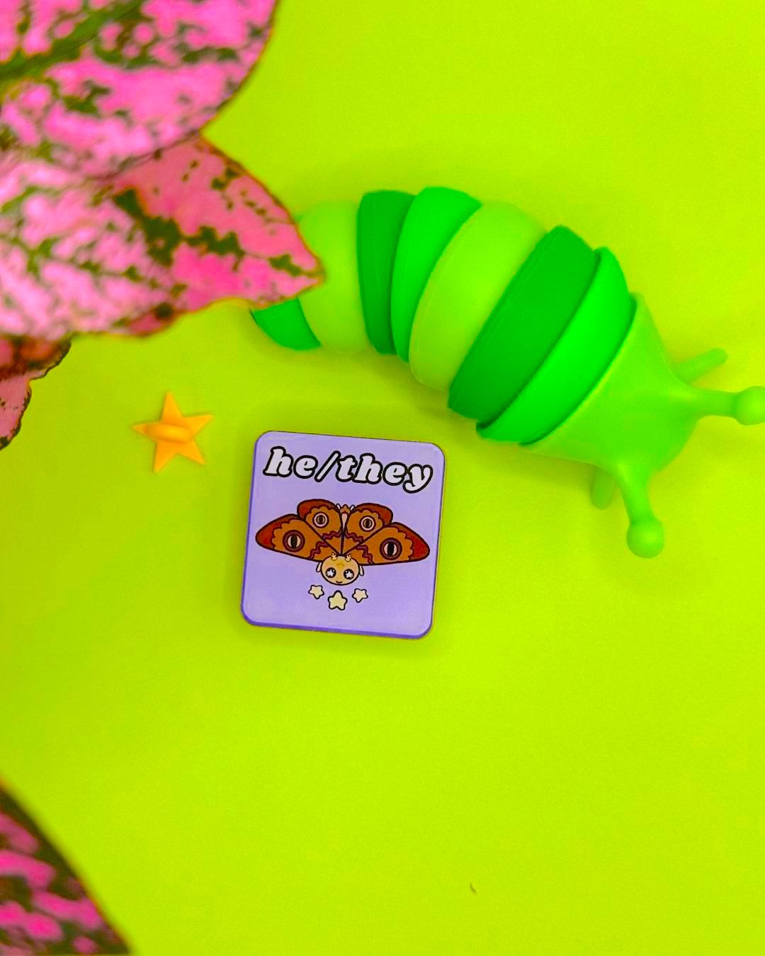 Bug Acrylic Pronoun Pins