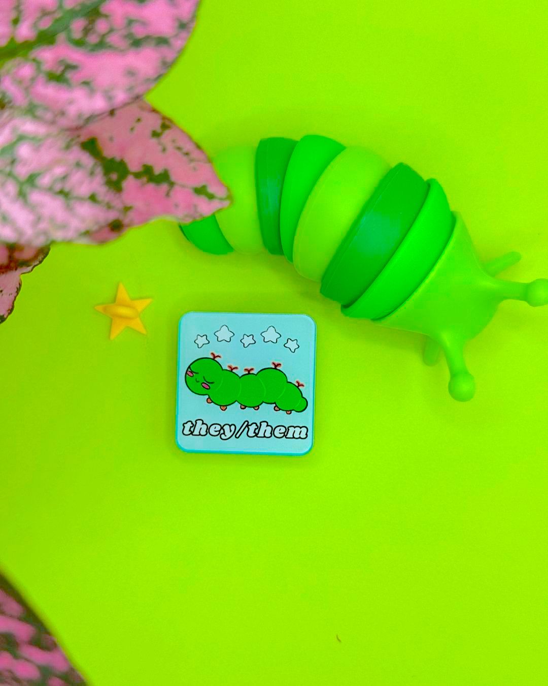 Bug Acrylic Pronoun Pins