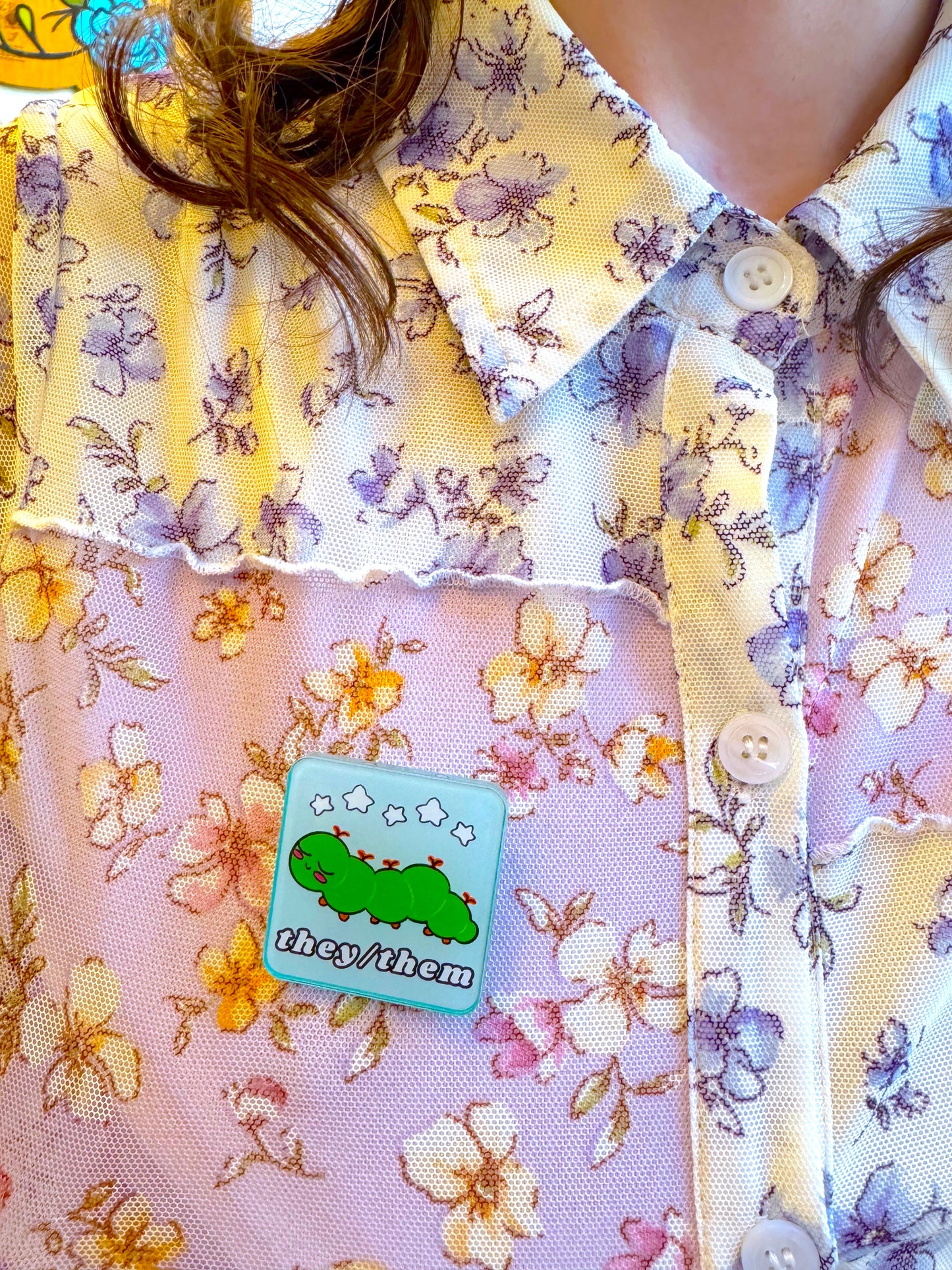 Bug Acrylic Pronoun Pins