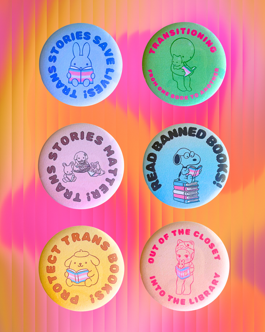 Trans Book Trinket Pins