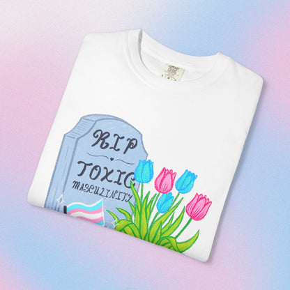 "R.I.P Toxic Masculinity" Trans Pride Graveyard Tee