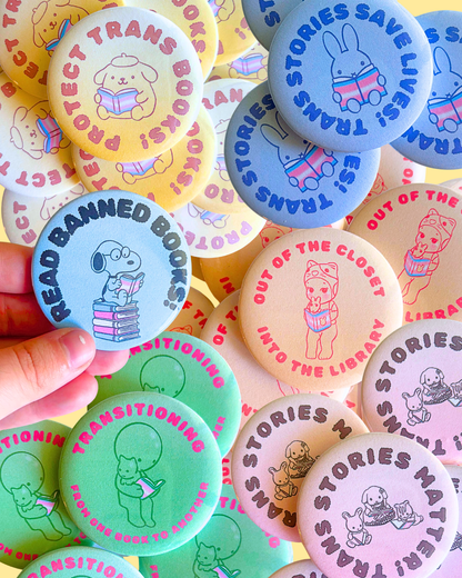 Trans Book Trinket Pins