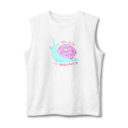 "All Life is Precious" Trans Snail Muscle Tank