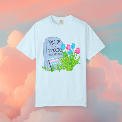 "R.I.P Toxic Masculinity" Trans Pride Graveyard Tee