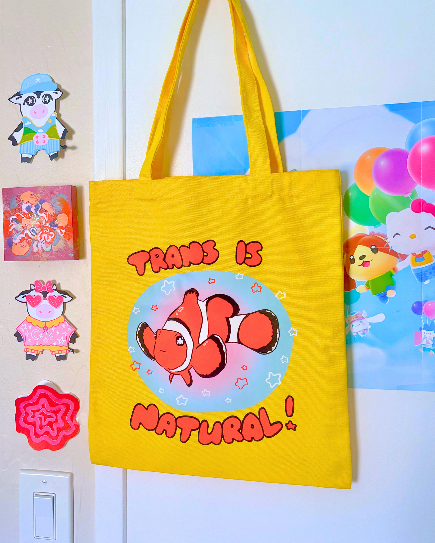 "Trans is Natural" Clownfish Canvas Tote Bag