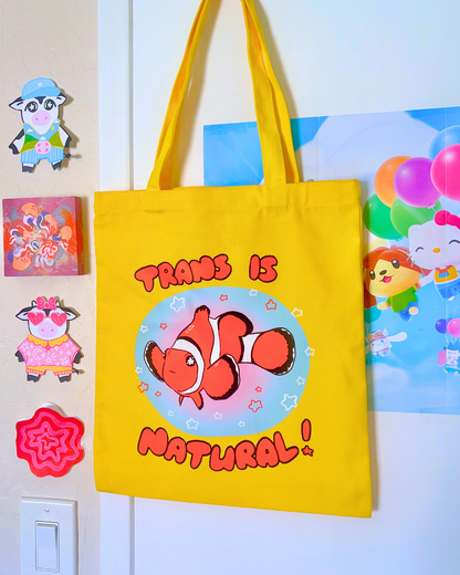 "Trans is Natural" Clownfish Canvas Tote Bag