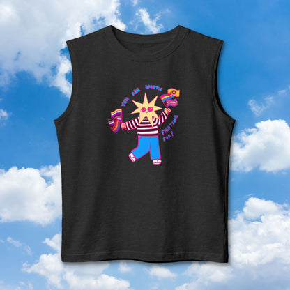 "You Are Worth Fighting For!" LGBTQIA+ Pride Ally Muscle Tank