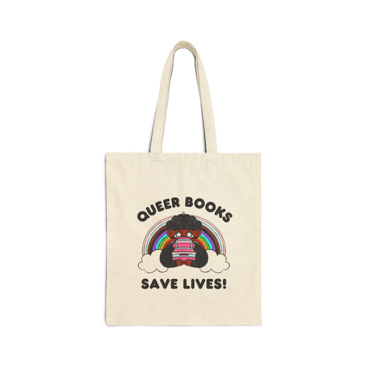 “Queer Books Save Lives!” Pride Book Tote