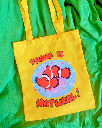 "Trans is Natural" Clownfish Canvas Tote Bag