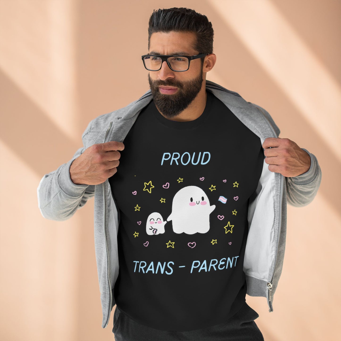 Proud Trans-Parent Unisex Crewneck Sweatshirt for LGBTQ+ Support