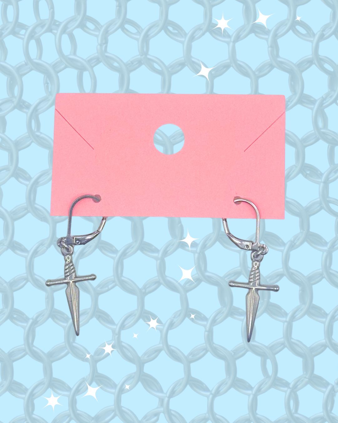 Stainless Steel Tiny Sword Earrings