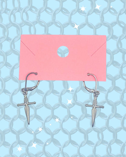 Stainless Steel Tiny Sword Earrings