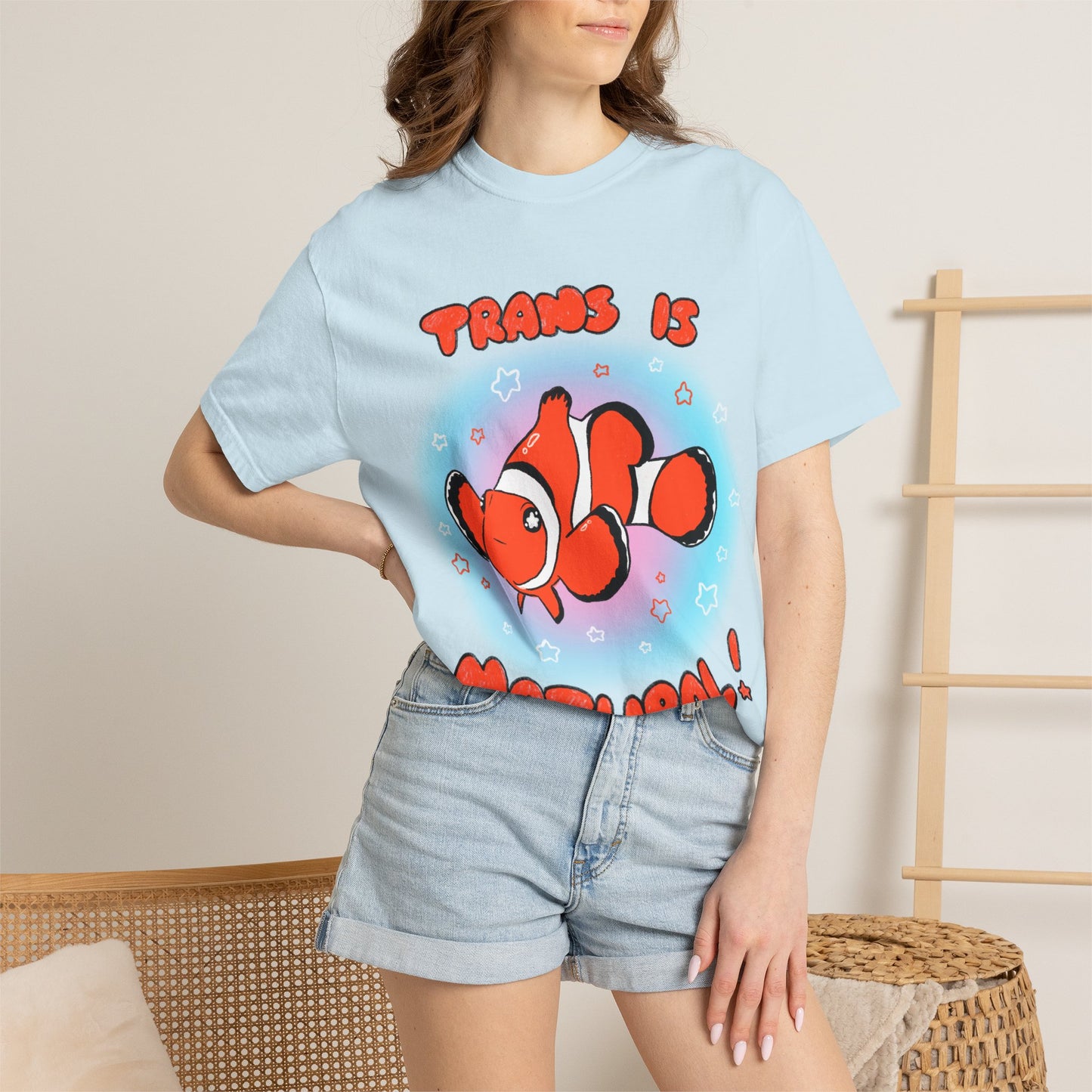 Trans is Natural Clownfish Colorful Ocean LGBTQ+ T-Shirt