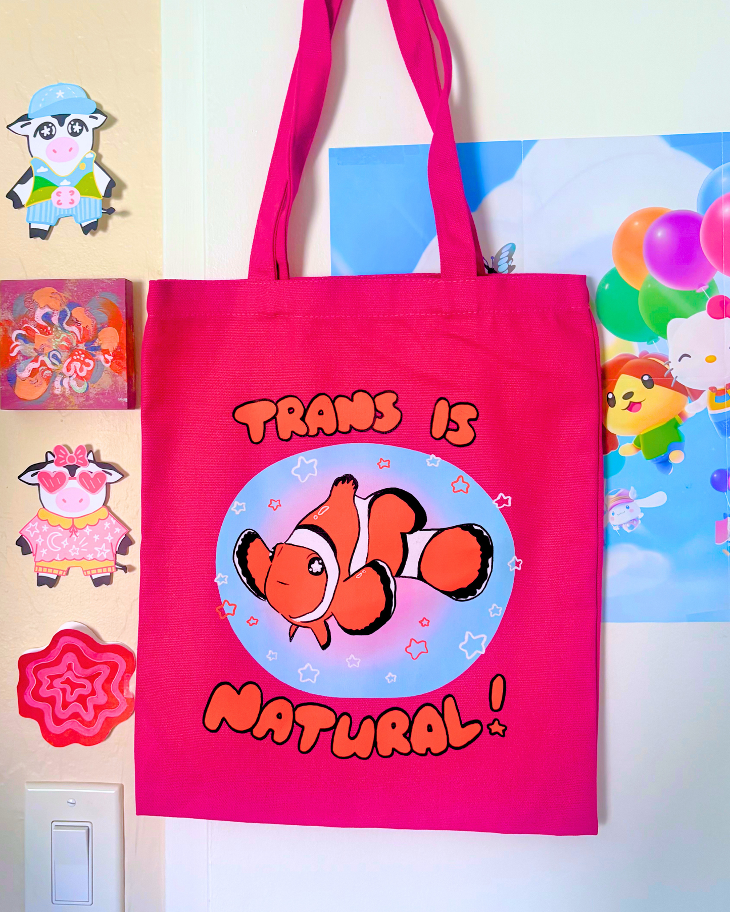 "Trans is Natural" Clownfish Canvas Tote Bag