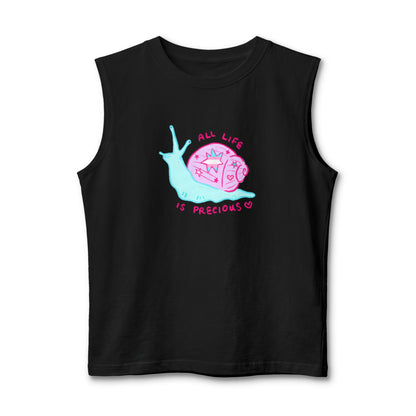 "All Life is Precious" Trans Snail Muscle Tank