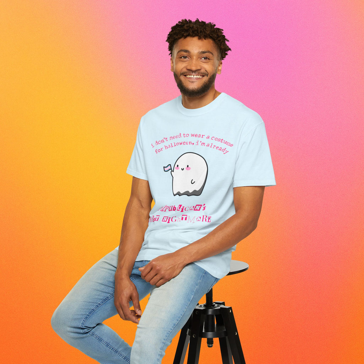 "Republican's Nightmare" Halloween Trans Ghost Tee
