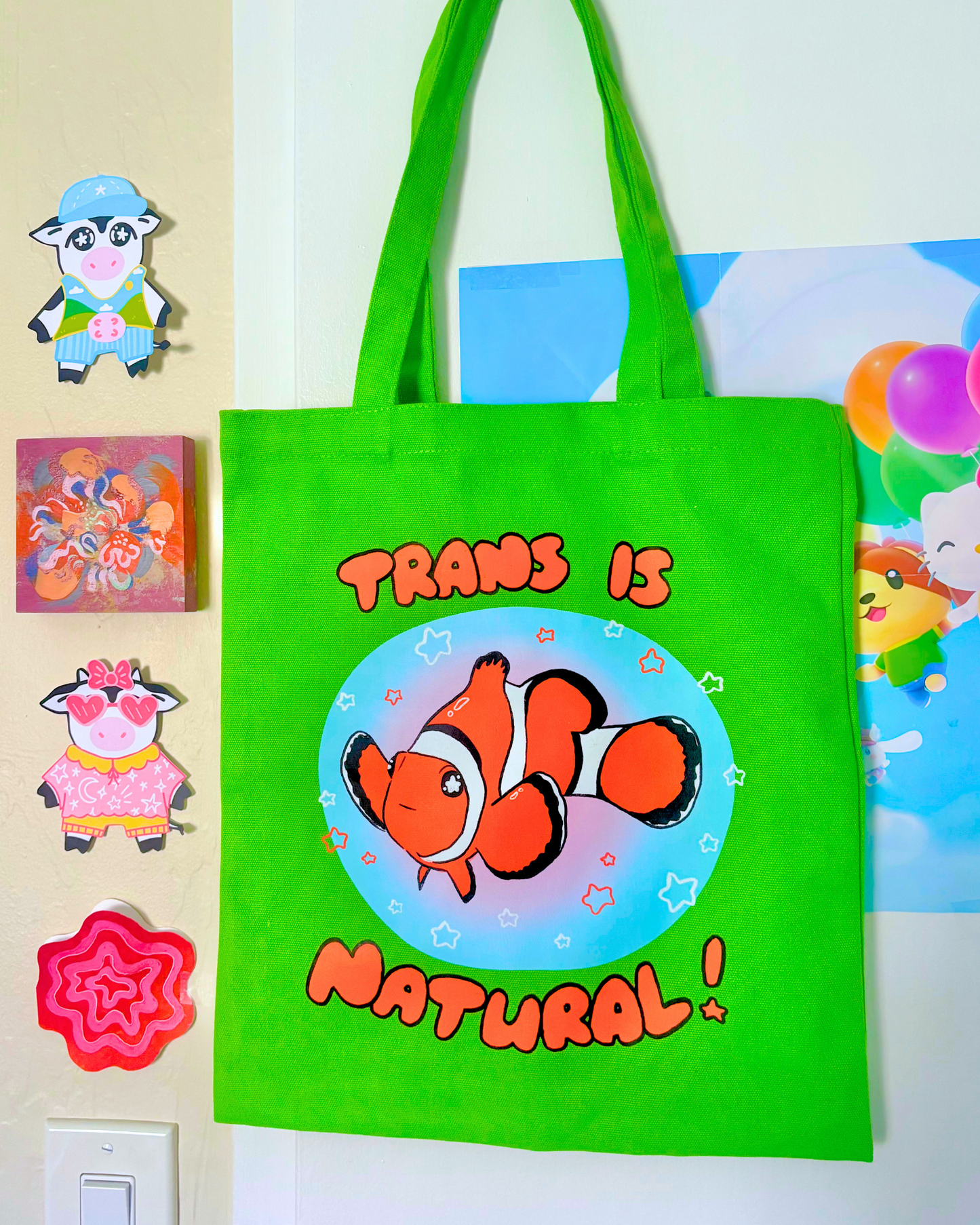 "Trans is Natural" Clownfish Canvas Tote Bag