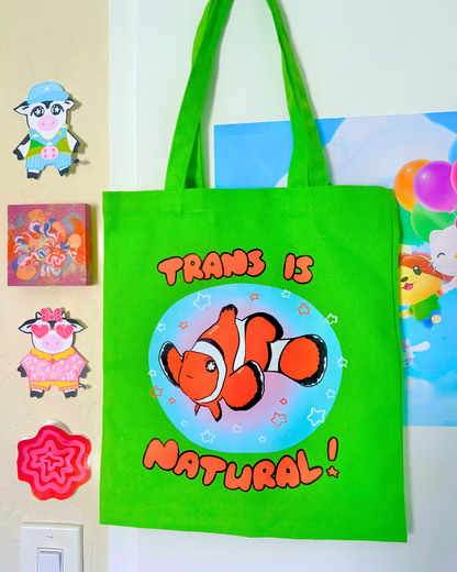 "Trans is Natural" Clownfish Canvas Tote Bag