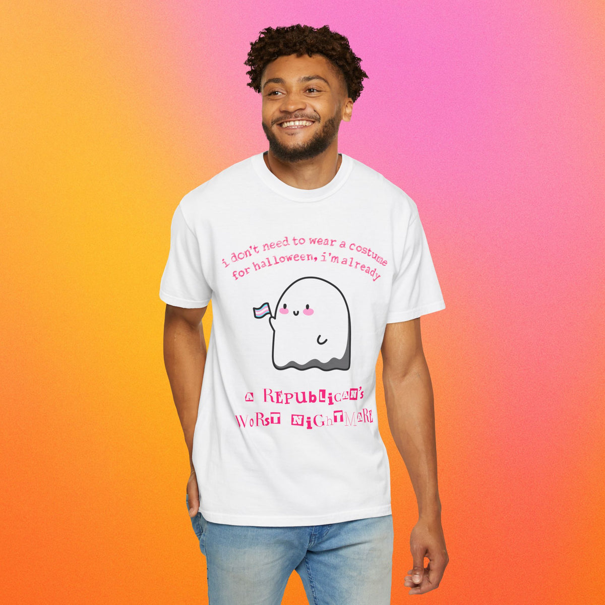 "Republican's Nightmare" Halloween Trans Ghost Tee