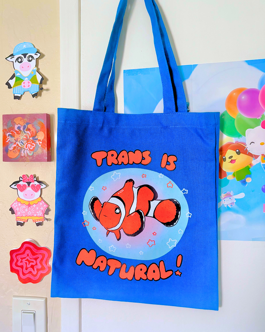 "Trans is Natural" Clownfish Canvas Tote Bag