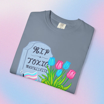 "R.I.P Toxic Masculinity" Trans Pride Graveyard Tee