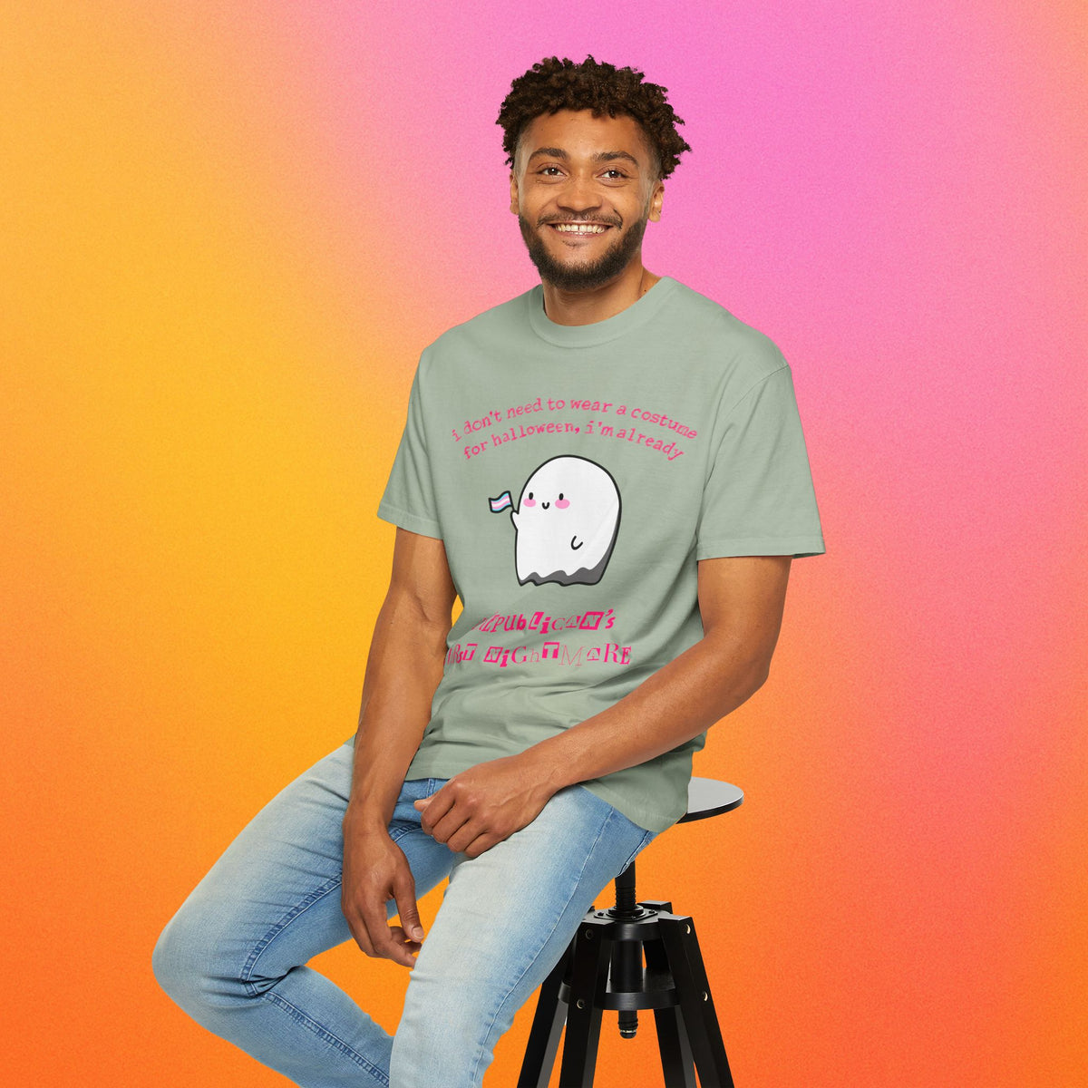 "Republican's Nightmare" Halloween Trans Ghost Tee