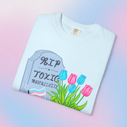 "R.I.P Toxic Masculinity" Trans Pride Graveyard Tee