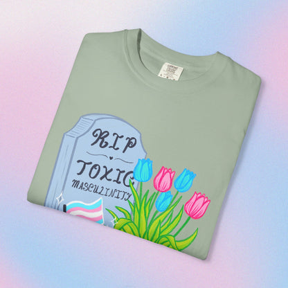 "R.I.P Toxic Masculinity" Trans Pride Graveyard Tee