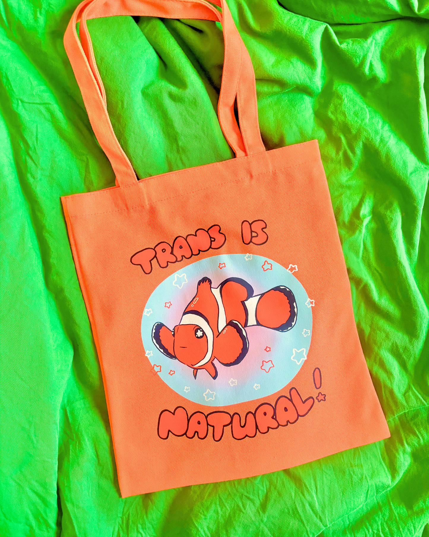 "Trans is Natural" Clownfish Canvas Tote Bag