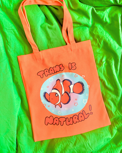 "Trans is Natural" Clownfish Canvas Tote Bag