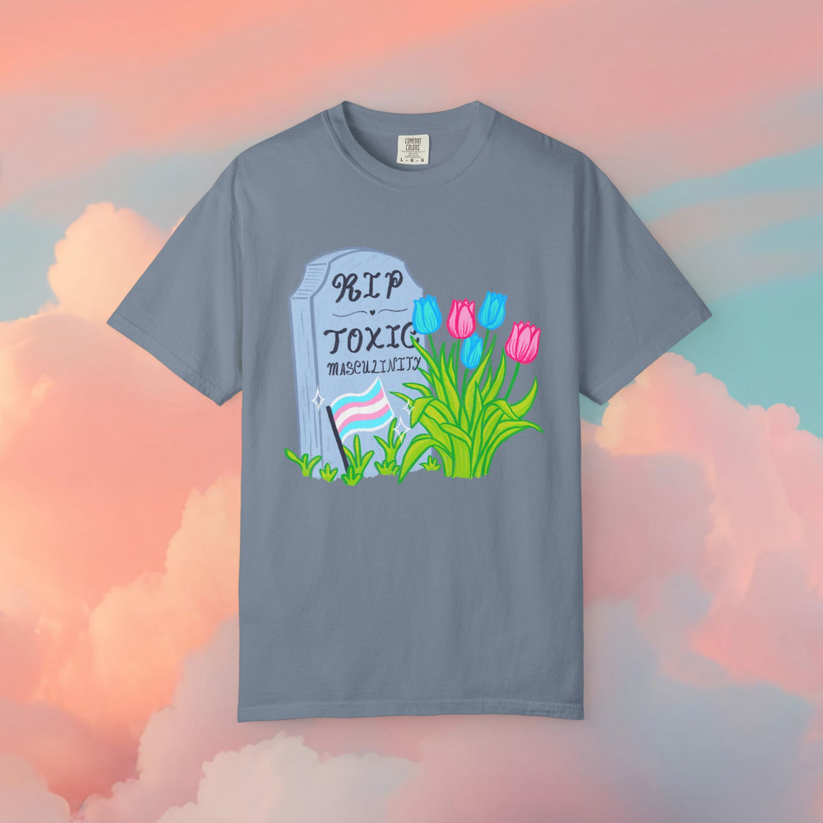 "R.I.P Toxic Masculinity" Trans Pride Graveyard Tee