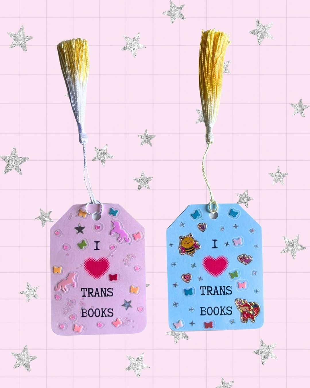 "I ❤ Trans Books" Tassel Bookmarks