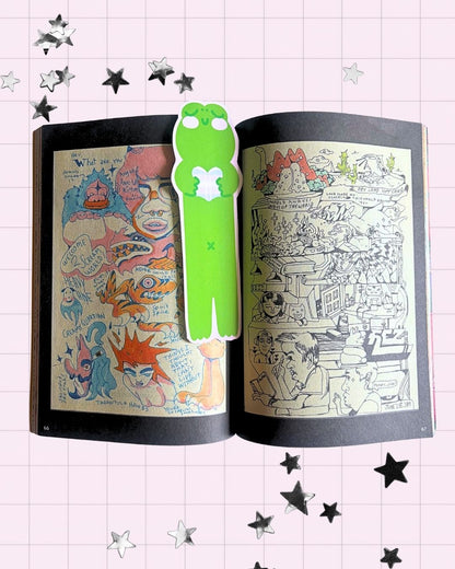 Trans Pride Reading Frog Bookmark