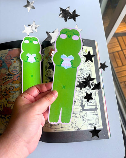 Trans Pride Reading Frog Bookmark