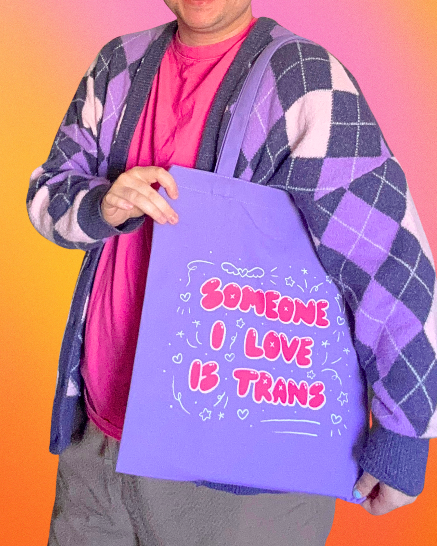 "Someone I Love Is Trans" Canvas Tote Bag
