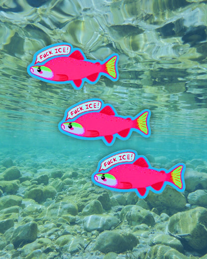 F*ck ICE Salmon Sticker