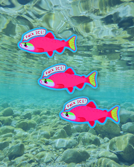 F*ck ICE Salmon Sticker