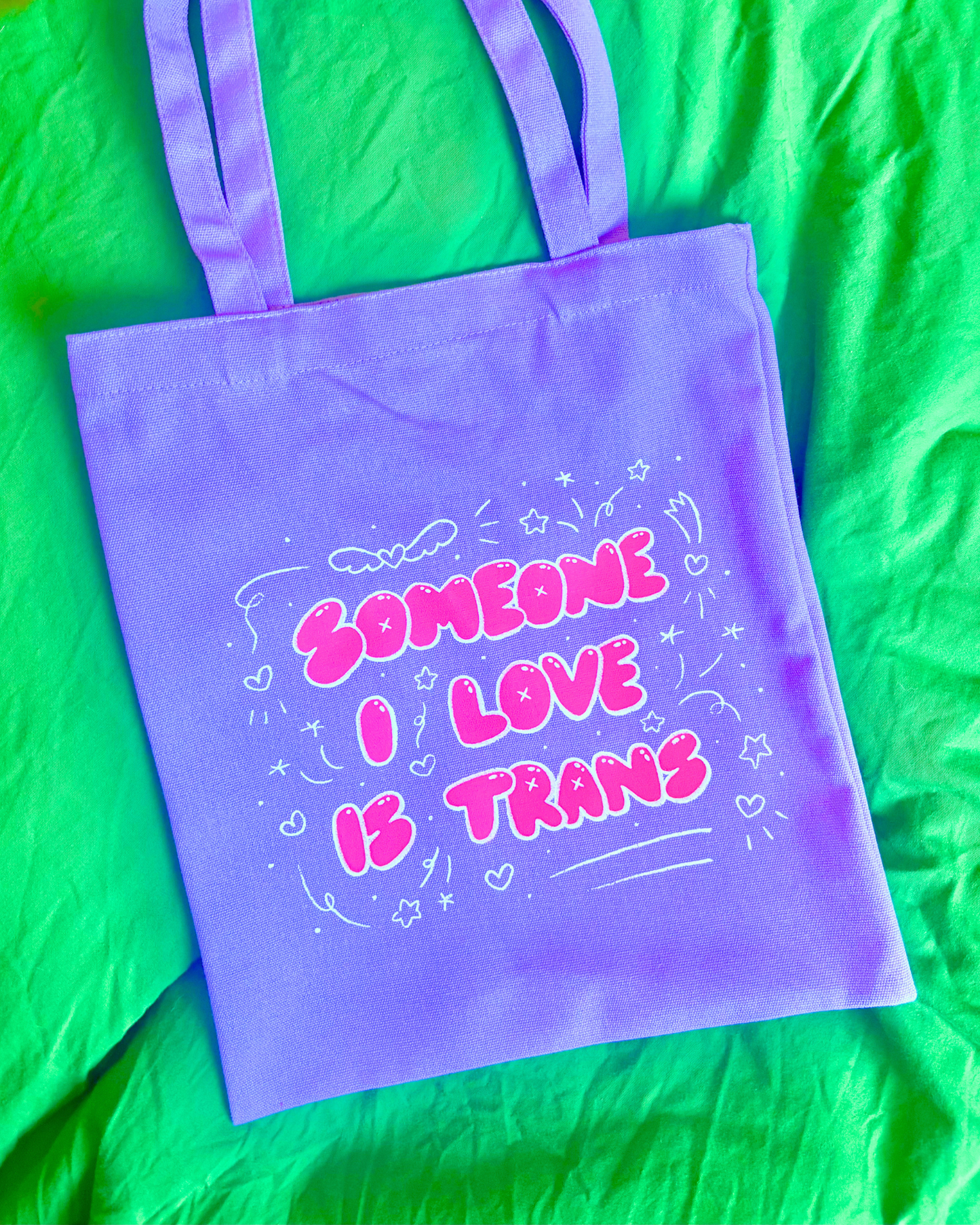 "Someone I Love Is Trans" Canvas Tote Bag