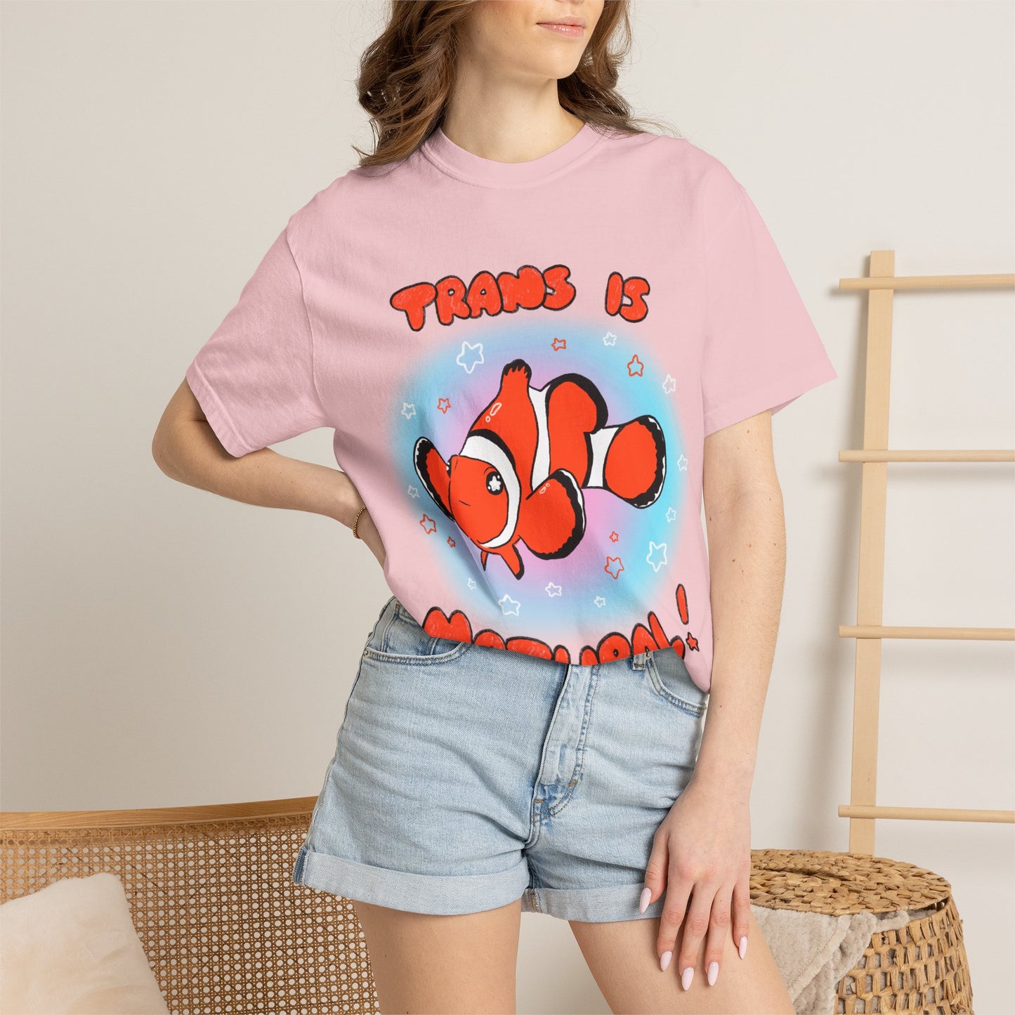 Trans is Natural Clownfish Colorful Ocean LGBTQ+ T-Shirt