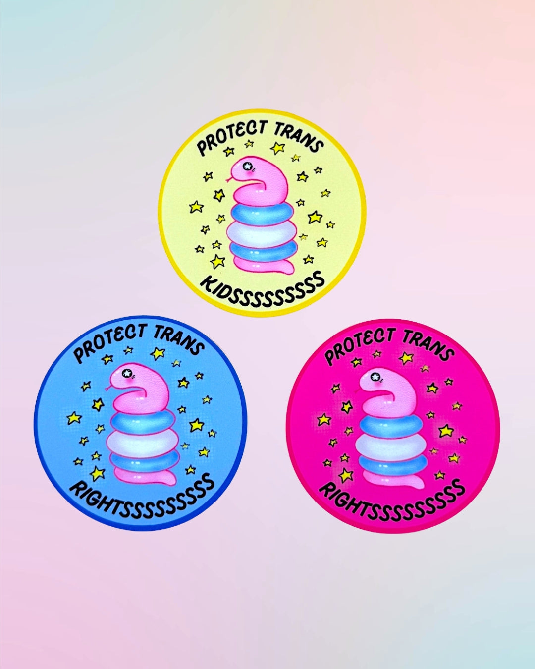 Protect Trans Rights/Kids Snake Stickers