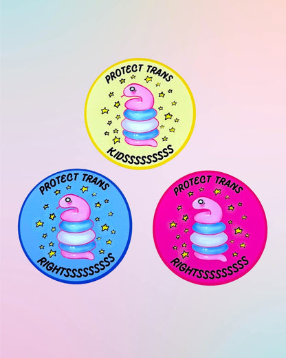 Protect Trans Rights/Kids Snake Stickers